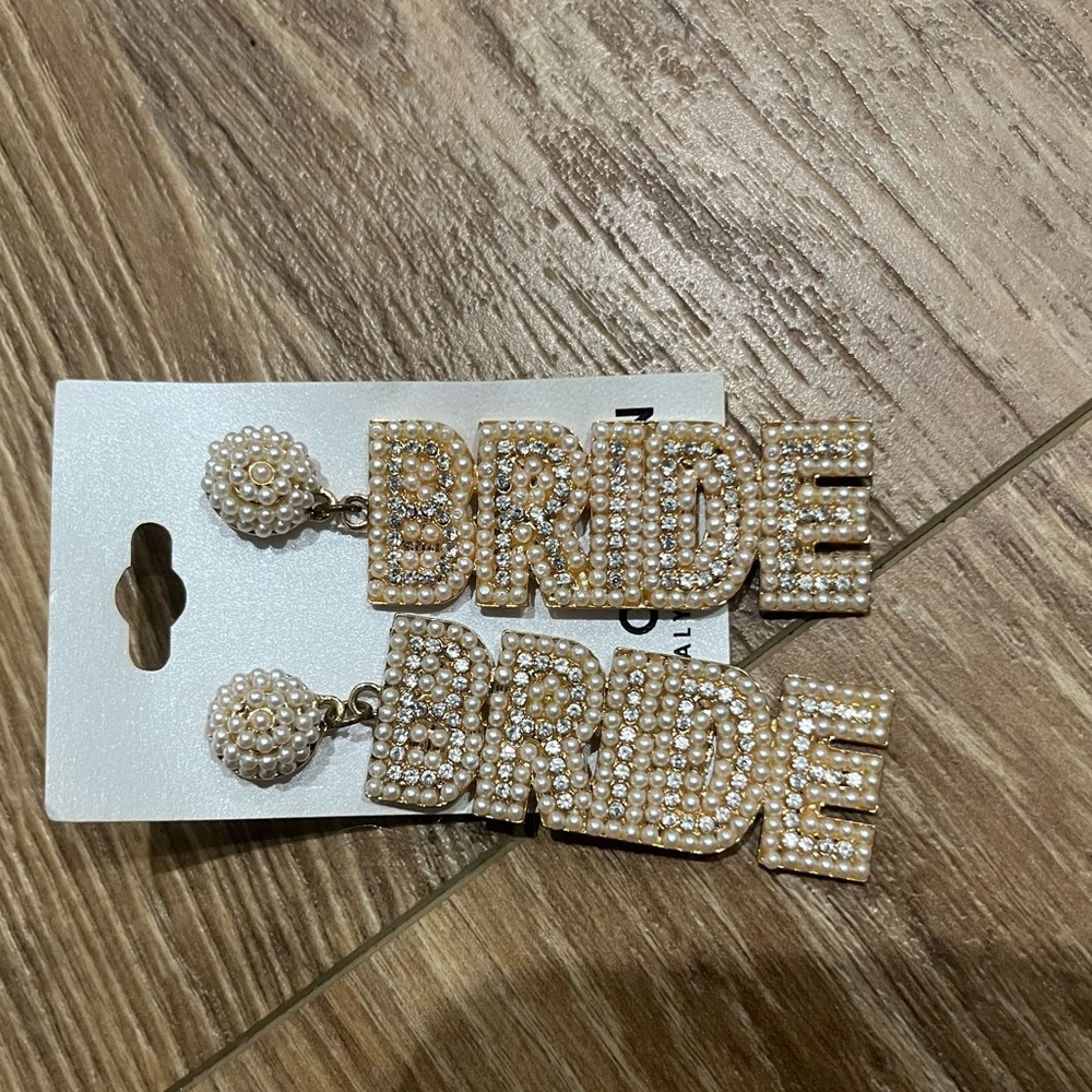 BRIDE Gold Dangle Earrings NWT